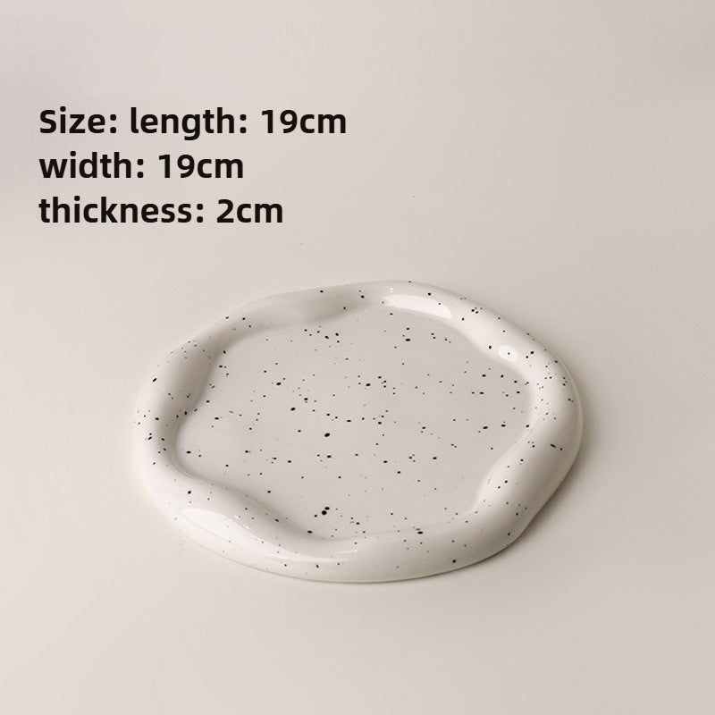 Giftwowo 1PC Ins Silver Ceramic Tray Key Storyage Jewelry Watch Display Decoration Furniture Office Decoration