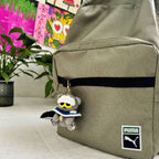 Giftwowo Handmade Yarn Crochet GD Zoa Doll Keychain, Cute Plush Gray Cat Pendant, Adorable Bag Charm