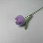Giftwowo 1PC Chubby Tulip Yarn Flowers – Handcrafted Crochet Tulip Bouquet, Ready-to-Display Handmade Gift, Yarn Flower Arrangement