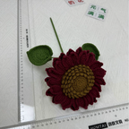 Giftwowo 1PC Handcrafted Double-Layered Sunflower with Seeds – Crochet Faux Flower Bouquet, Handmade Floral Arrangement for Tabletop Décor