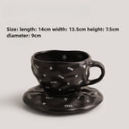 Giftwowo 1PC Irregular Ceramic Coffee Cup and Saucer Afternoon Teacup Office Home Milk Cup Water Cups for Gifts