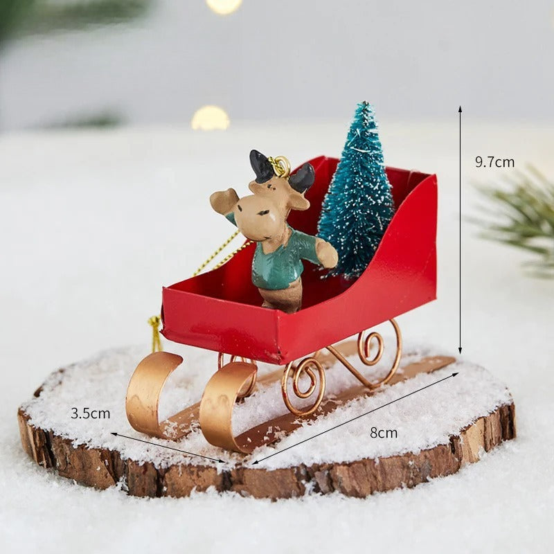 Giftwowo 1PC Christmas Tree Ornaments Creative Elk Snowman Santa Claus Decorations for Home Xmax Tree Decor Gifts