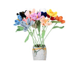 Giftwowo Handmade Crochet Yarn Tulip - Artificial Everlasting Flower, Open & Closed Blooming Yarn Tulips