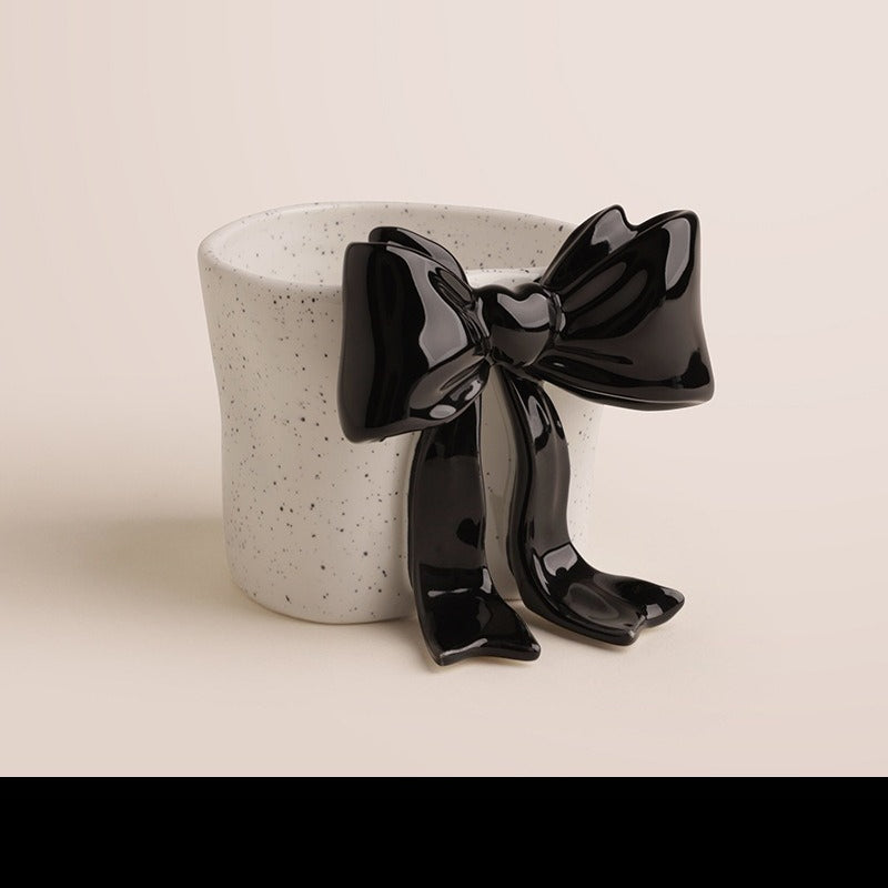 Giftwowo 1PC Lovely Bowknot Decorative Porcelain Cup Exquisite Coffee Mug Dining Table Milk Mugs Afternoon Tea Teacup Juice Cup