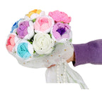 Giftwowo Handmade Yarn Rose Bouquet - Knitted Yarn Flowers for Mother's Day, Handcrafted Flower Bouquet, Crochet Yarn Roses