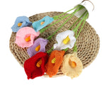 Giftwowo Handmade Crochet Calla Lily Yarn Flower - Faux Yarn Eternal Flower for Home Decor, Handcrafted Calla Lily Crochet Art