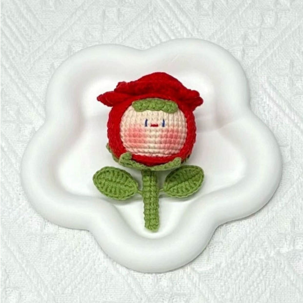 Giftwowo Pom-Pom Yarn Crochet Doll, Handmade Cute and Unique Accessory, DIY Adorable Ornament