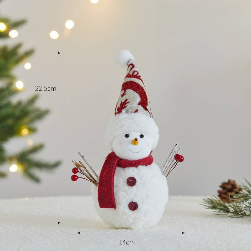 Giftwowo 1PC Christmas Snowman Decorations Cute Plush Gift Ornaments Desktop Holiday Cartoon Doll Fabric Pendant New Year Gift