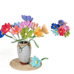 Giftwowo 1PC Handcrafted Cosmos Flower Bouquet – Yarn-Woven Flower Arrangement, Creative Gift & Home Décor, Ready-to-Display Yarn Cosmos