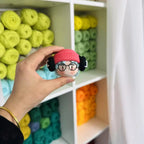 Giftwowo 1PC Handmade Crochet Yarn Doll Keychain, Figurine, Headband, Car Charm, Hair Accessory