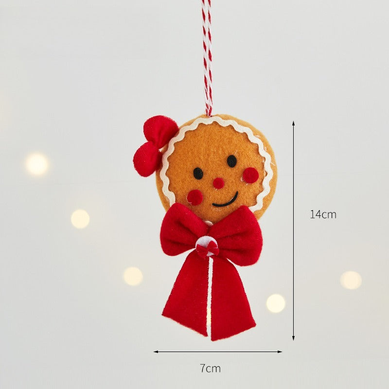 Christmas Gingerbread Man Pendant Xmas Ornament Creative Plush Doll