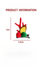 Giftwowo 1PC Cute Christmas Reindeer Antler Hair Clip – Cartoon Faux Deer Antlers for Kids, Magical and Sweet Christmas Headpiece