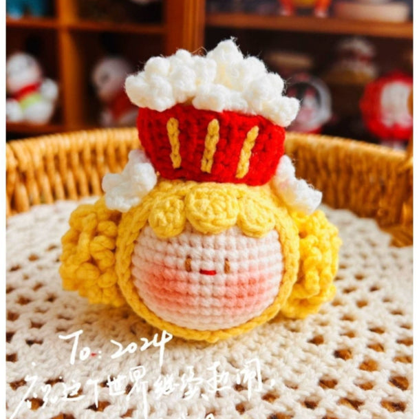 Giftwowo Pom-Pom Yarn Crochet Doll, Handmade Cute and Unique Accessory, DIY Adorable Ornament