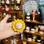 Giftwowo Sunflower Dumpling Keychain – Handmade Yarn Crochet Plush Doll, Blind Box / Blind Bag Plush Ornament, Cute Hanging Figure