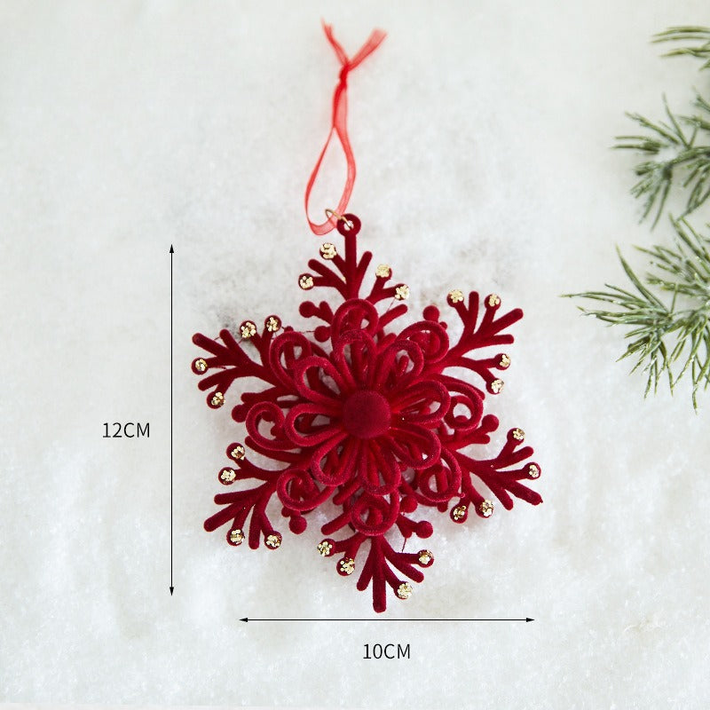 Giftwowo 1PC Wine Red Velvet Christmas Tree Pendant Xmas Tree Holiday Decor Garland Bow Pendant Christmas Festival Gift