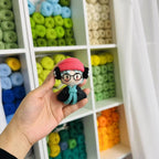 Giftwowo 1PC Handmade Crochet Yarn Doll Keychain, Figurine, Headband, Car Charm, Hair Accessory