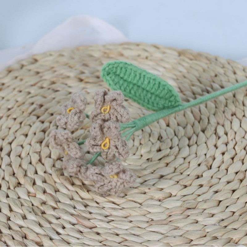 Giftwowo 1PC Forget-Me-Not Yarn Flowers – Handmade Crochet Faux Flowers, Perfect for Valentine's Day & Birthday Gifts