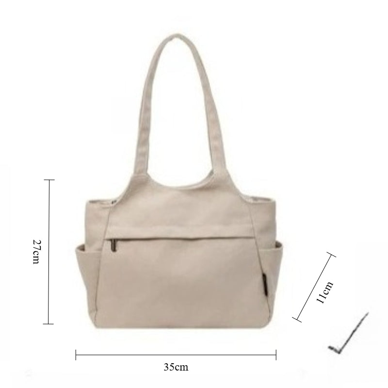 Giftwowo 1PC Canvas Bag for Women, Versatile Casual Tote Bag, Large Capacity Commuter Shoulder Handbag for Students, Classroom Tote