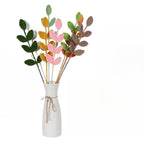 Giftwowo 1PC Eucalyptus Leaves – Handcrafted Yarn Floral Arrangement, Perfect for Living Room & Office Décor, Year-Round Woven Yarn Leaves