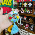 Giftwowo 1PC Handmade Crochet Yarn Doll Keychain, Figurine, Headband, Car Charm, Hair Accessory