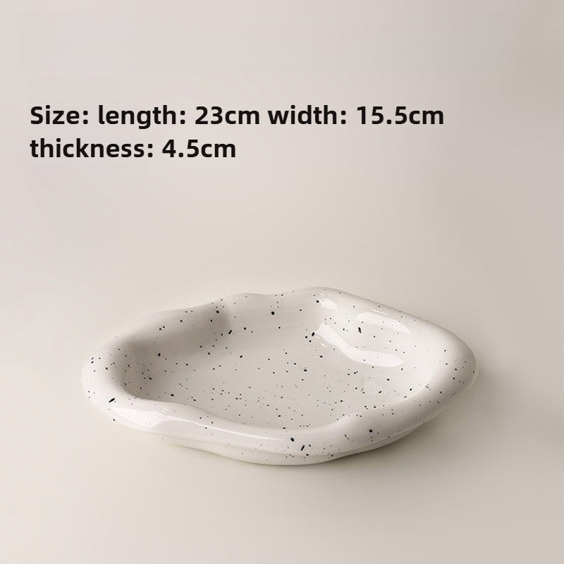 Giftwowo 1PC Ins Silver Ceramic Tray Key Storyage Jewelry Watch Display Decoration Furniture Office Decoration