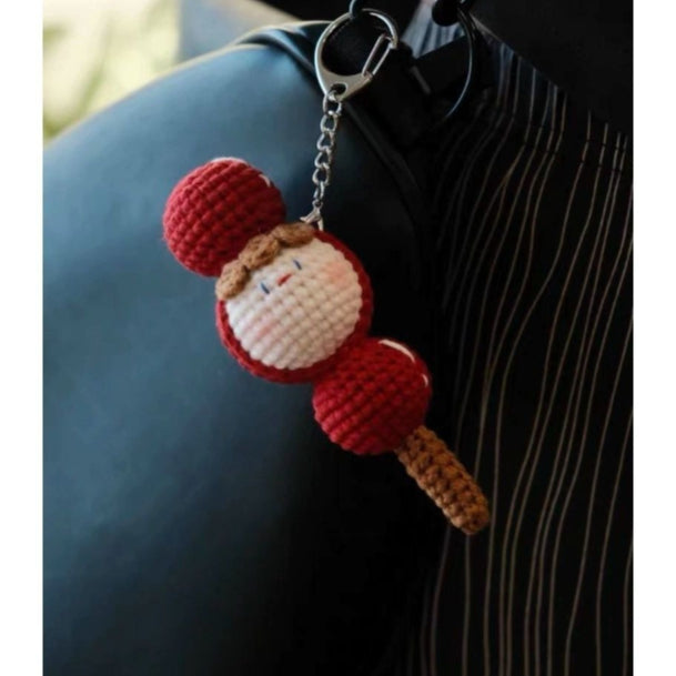 Giftwowo Pom-Pom Yarn Crochet Doll, Handmade Cute and Unique Accessory, DIY Adorable Ornament