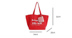 Giftwowo 1PC Red Shoulder Bag Casual Korean Canvas Tote Bag Wommen Shopping Bag Large Capacity College Style