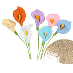Giftwowo Handmade Crochet Calla Lily Yarn Flower - Faux Yarn Eternal Flower for Home Decor, Handcrafted Calla Lily Crochet Art