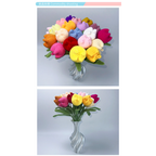 Giftwowo 1PC Chubby Tulip Yarn Flowers – Handcrafted Crochet Tulip Bouquet, Ready-to-Display Handmade Gift, Yarn Flower Arrangement
