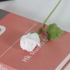 Giftwowo 1PC Handcrafted Yarn Flower Bouquet – Ready-to-Display Faux Eustoma Flowers, Crochet Floral Arrangement for Home Décor, Birthday Gift