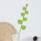 Giftwowo 1PC Eucalyptus Leaves – Handcrafted Yarn Floral Arrangement, Perfect for Living Room & Office Décor, Year-Round Woven Yarn Leaves