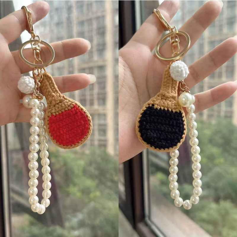 Giftwowo 1PC Handmade Yarn Crochet Pom-Pom Keychain Bag Accessory Pendant Gift Series - Creative Craft for Gifting
