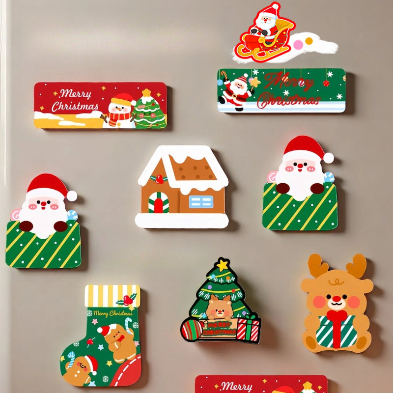 Giftwowo 1PC Cute Christmas Fridge Magnet – Creative DIY Decorative Magnetic Sticker, High-Quality Thick Magnetic Christmas Gift