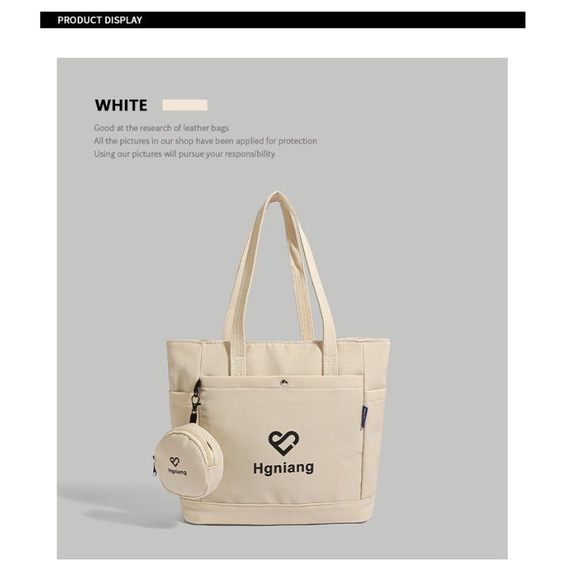 Giftwowo 1PC Canvas Bag for Women – Large Capacity Tote, Work & Commuting Shoulder Bag, Student Class Handbag