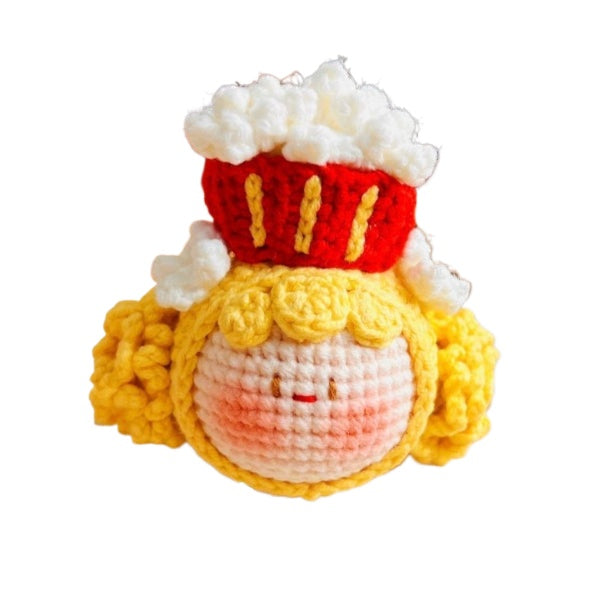 Giftwowo Pom-Pom Yarn Crochet Doll, Handmade Cute and Unique Accessory, DIY Adorable Ornament