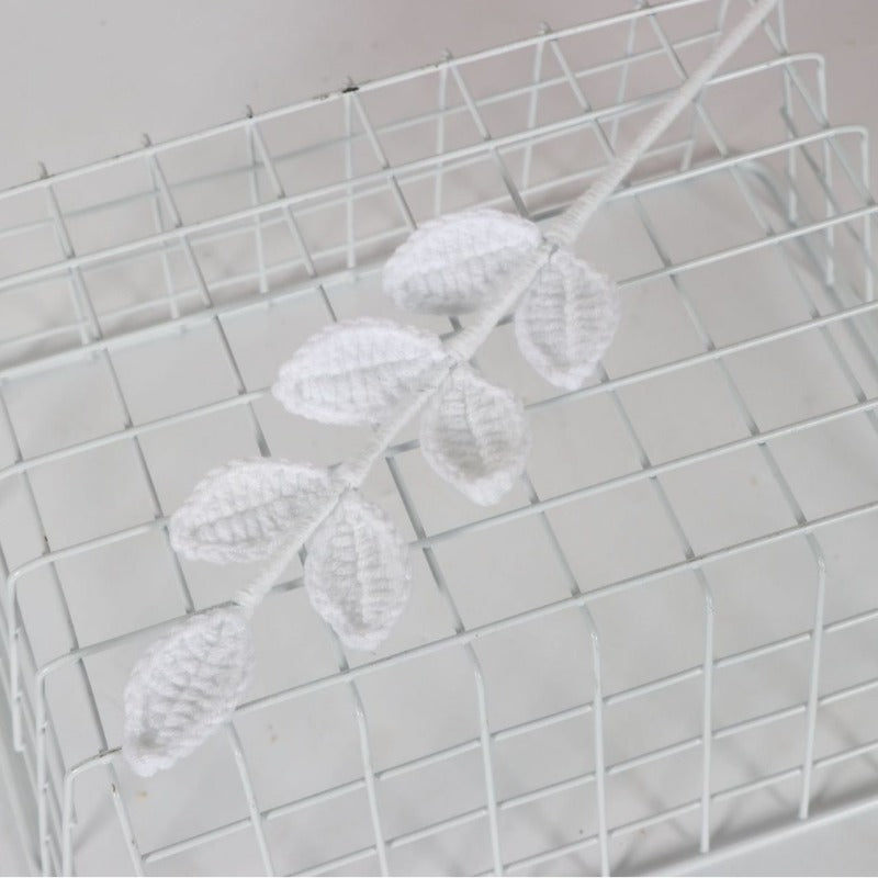 Giftwowo 1PC Eucalyptus Leaves – Handcrafted Yarn Floral Arrangement, Perfect for Living Room & Office Décor, Year-Round Woven Yarn Leaves