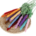 Giftwowo Handmade Lavender Yarn Flower Bouquet - Faux Lavender Flowers for Valentine's Day Gift & Home Decor