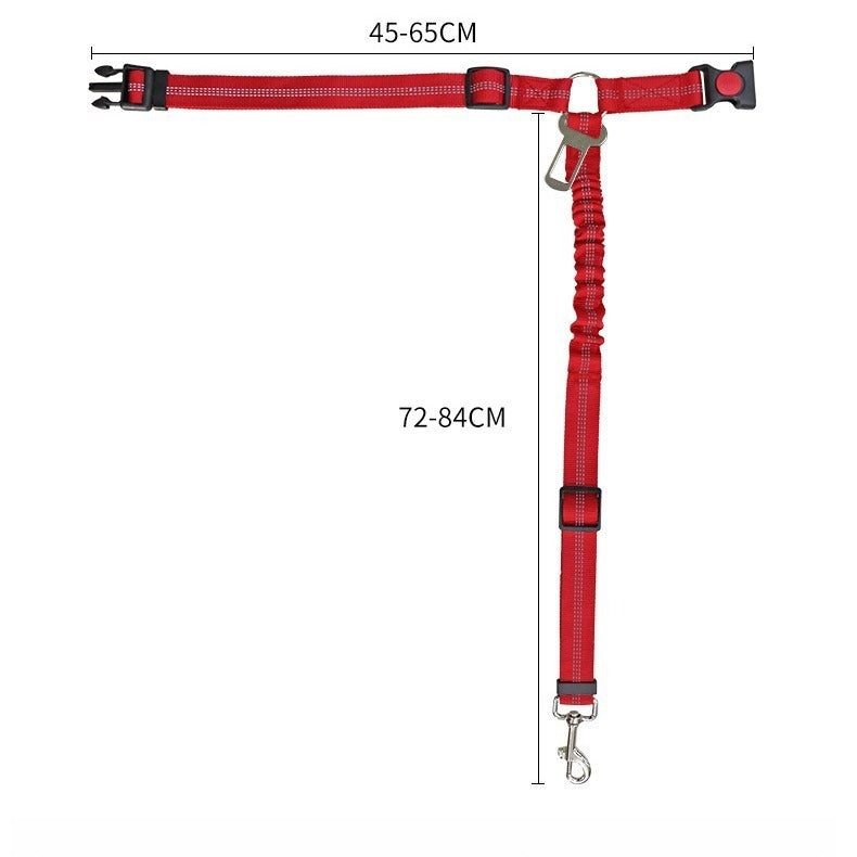 Giftwowo Car Safety Pet Leash – Elastic Retractable with Double-Sided Reflective Straps for Teddy & Pomeranian Dogs