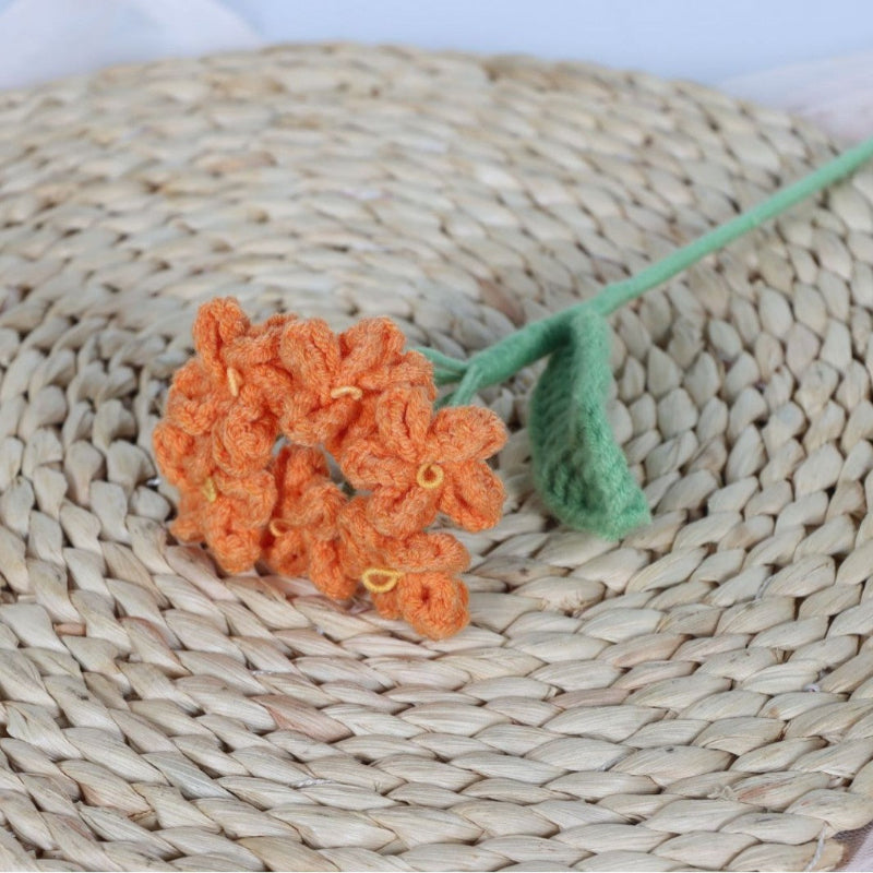 Giftwowo 1PC Forget-Me-Not Yarn Flowers – Handmade Crochet Faux Flowers, Perfect for Valentine's Day & Birthday Gifts