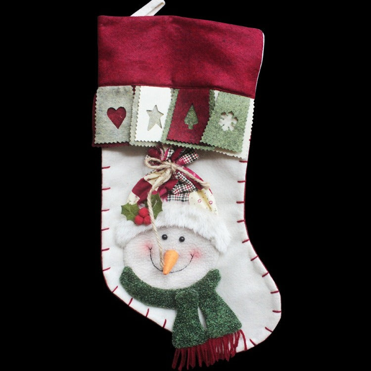 1PC Christmax Stocking Large Plush Socks Gift Socks Candy Socks Christmas Eve Bag Xmas Decorations