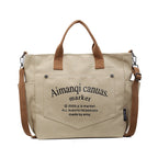 Giftwowo 1PC Large Capacity Letter Tote Bag, Pure Color Stylish Handheld Canvas Bag, Fashionable Simple Shoulder Handbag