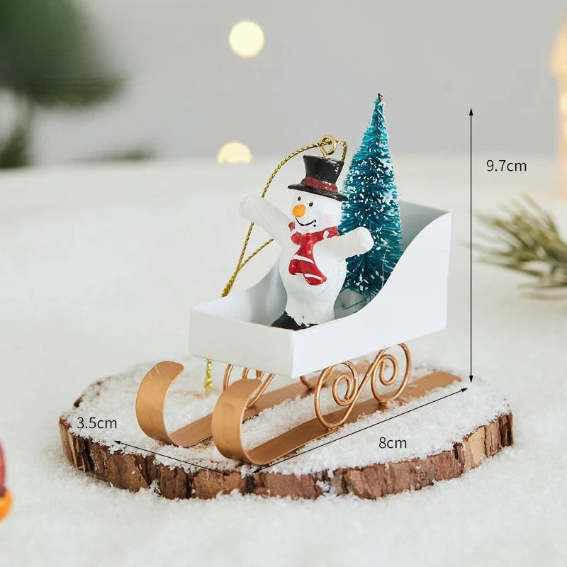Giftwowo 1PC Christmas Tree Ornaments Creative Elk Snowman Santa Claus Decorations for Home Xmax Tree Decor Gifts