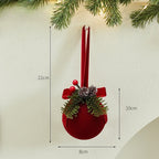 Giftwowo 1PC Christmas Ball Velet Red Bell Hanging Ornaments Xmas Tree Christmas Decorations for Home New Year Party Gift