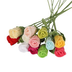 Giftwowo 1PC Handcrafted Yarn Flower Bouquet – Ready-to-Display Faux Eustoma Flowers, Crochet Floral Arrangement for Home Décor, Birthday Gift