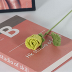 Giftwowo 1PC Handcrafted Yarn Flower Bouquet – Ready-to-Display Faux Eustoma Flowers, Crochet Floral Arrangement for Home Décor, Birthday Gift