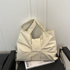 Giftwowo Korean Style Personalized Bowknot Tote Bag, Large Capacity Crossbody Shoulder Bag, Canvas Backpack for College Students