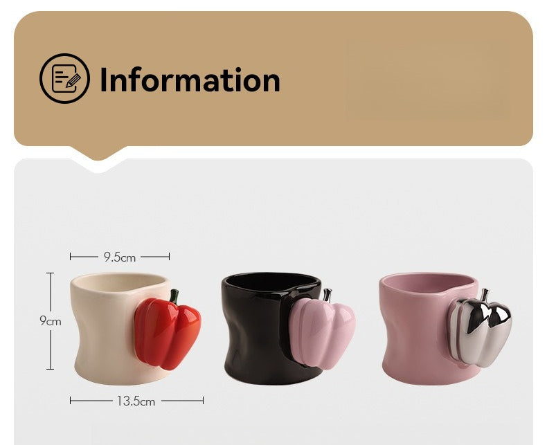 Giftwowo 1PC Fruit Mug – Creative Ceramic Water Cup, Couples Matching Mugs for Home & Office, Original Niche Birthday Gift