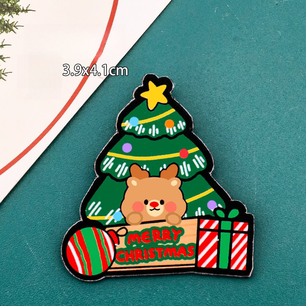 Giftwowo 1PC Cute Christmas Fridge Magnet – Creative DIY Decorative Magnetic Sticker, High-Quality Thick Magnetic Christmas Gift