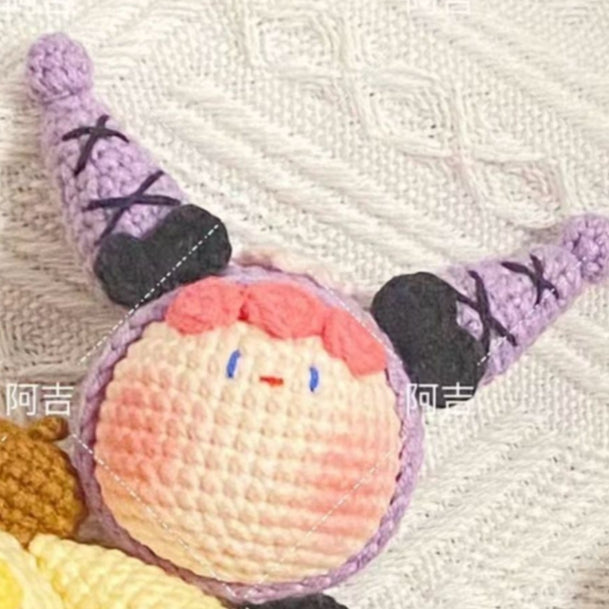 Giftwowo Pom-Pom Yarn Crochet Doll, Handmade Cute and Unique Accessory, DIY Adorable Ornament