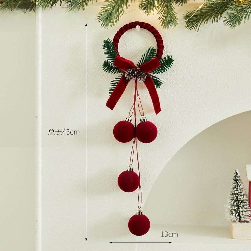 Giftwowo 1PC Christmas Ball Velet Red Bell Hanging Ornaments Xmas Tree Christmas Decorations for Home New Year Party Gift